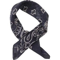 Gray silk all-over Paisley print scarf for women