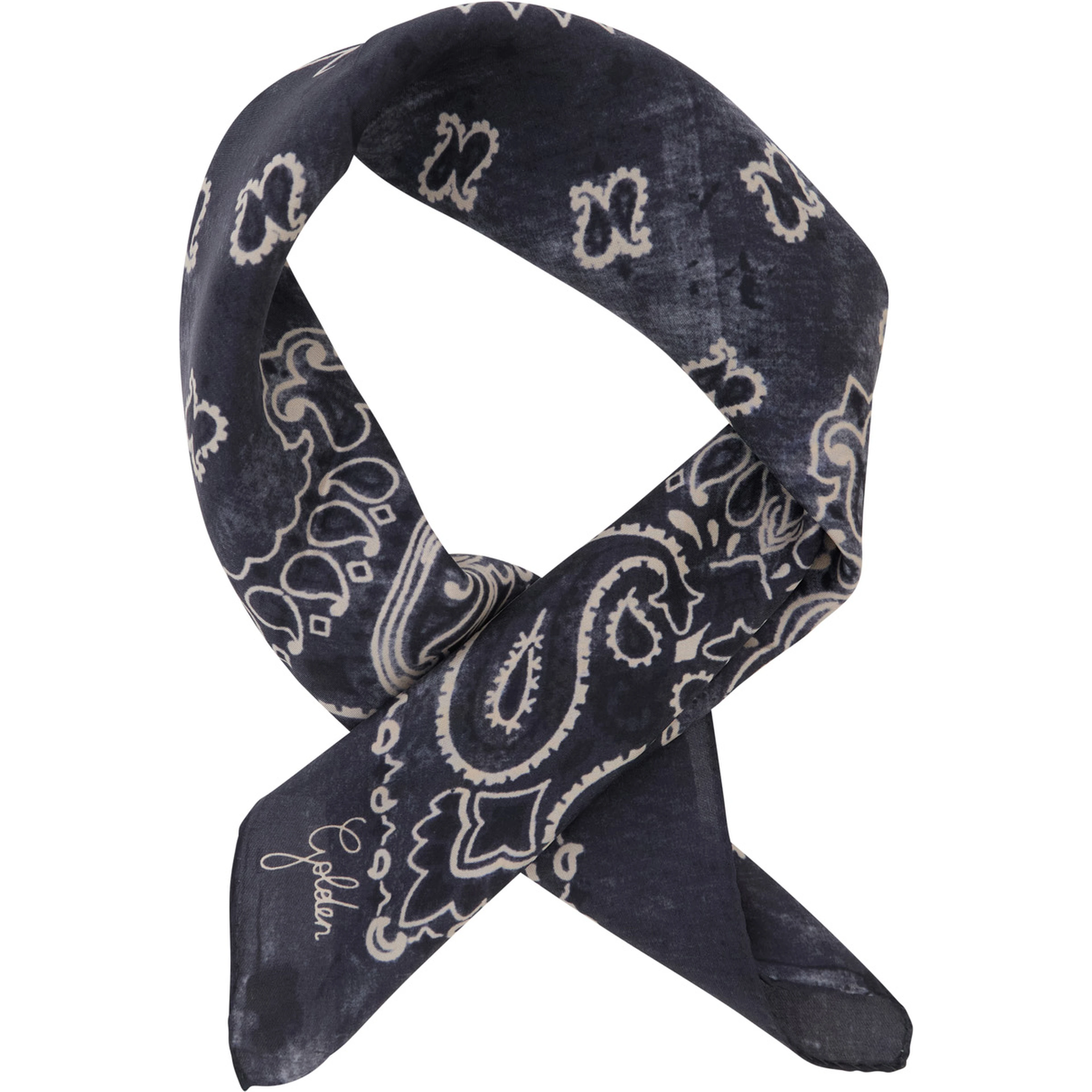 Gray silk all-over Paisley print scarf for women