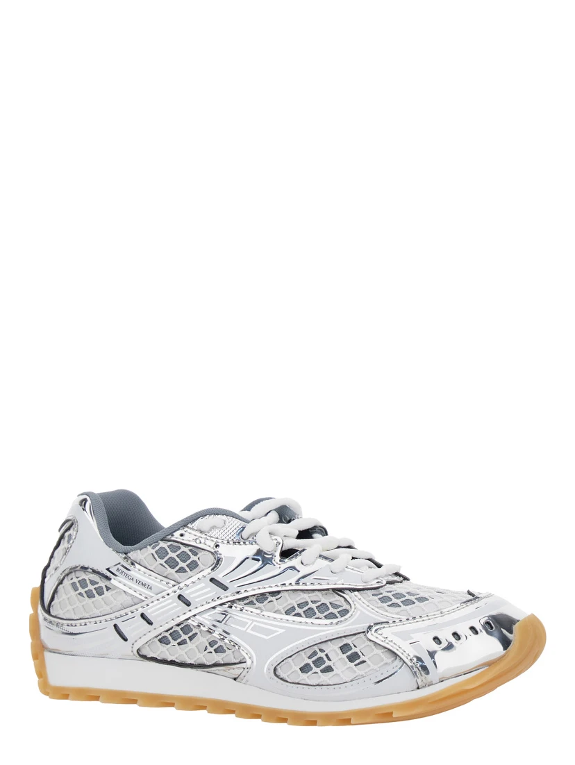 Orbit White Sneaker with Logo lettering Detail in Tech Fabric for women
