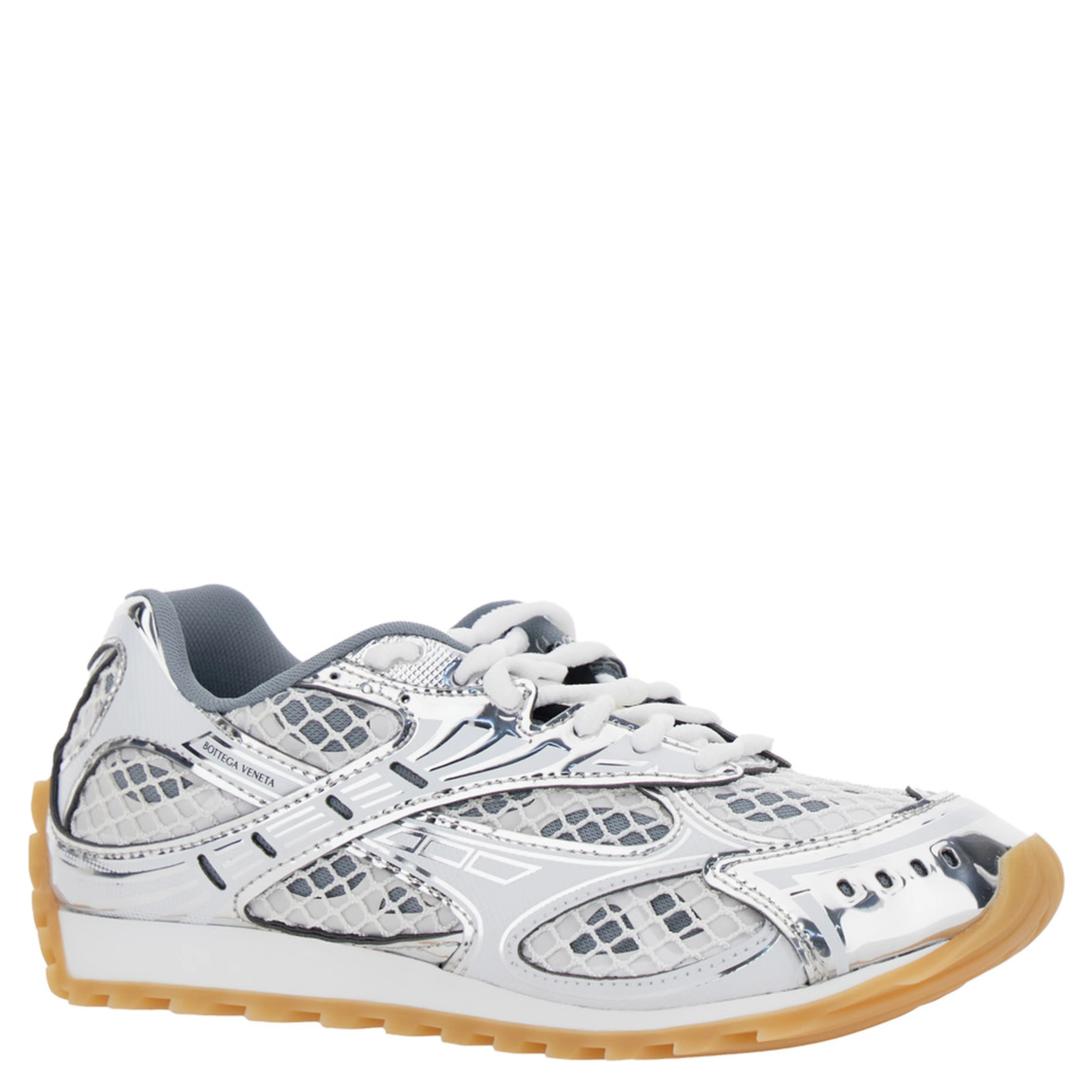 Orbit White Sneaker with Logo lettering Detail in Tech Fabric for women