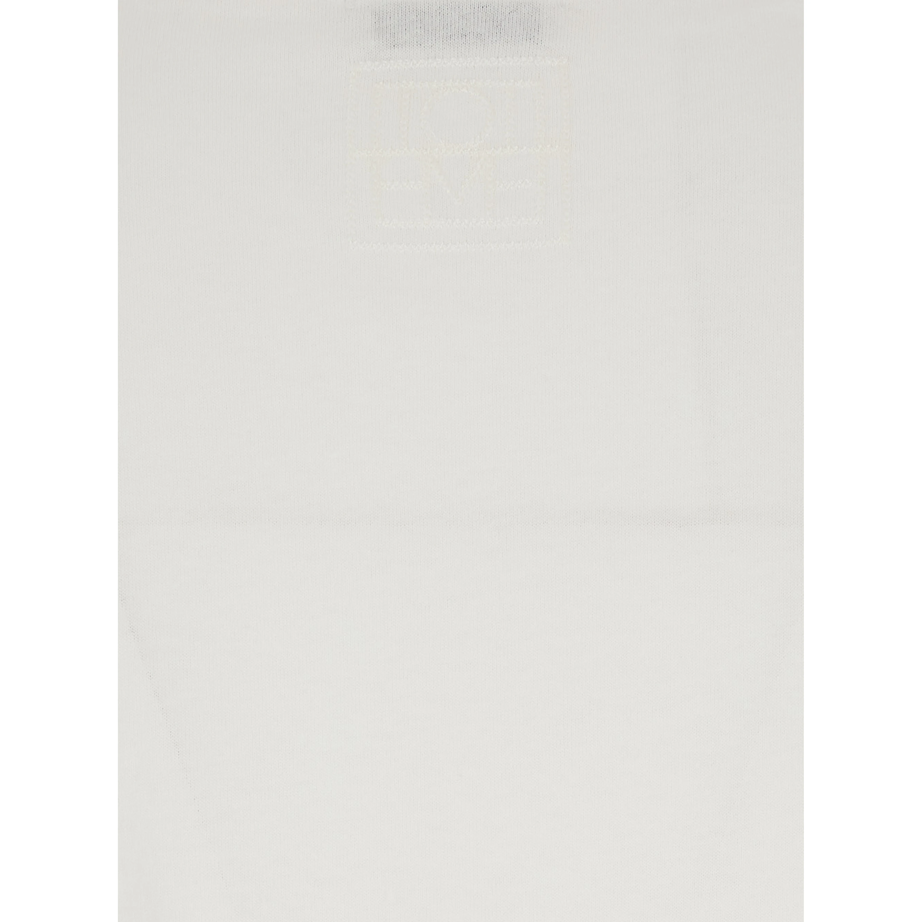White Crew neck T-shirt with logo embroidery on the back in cotton for women
