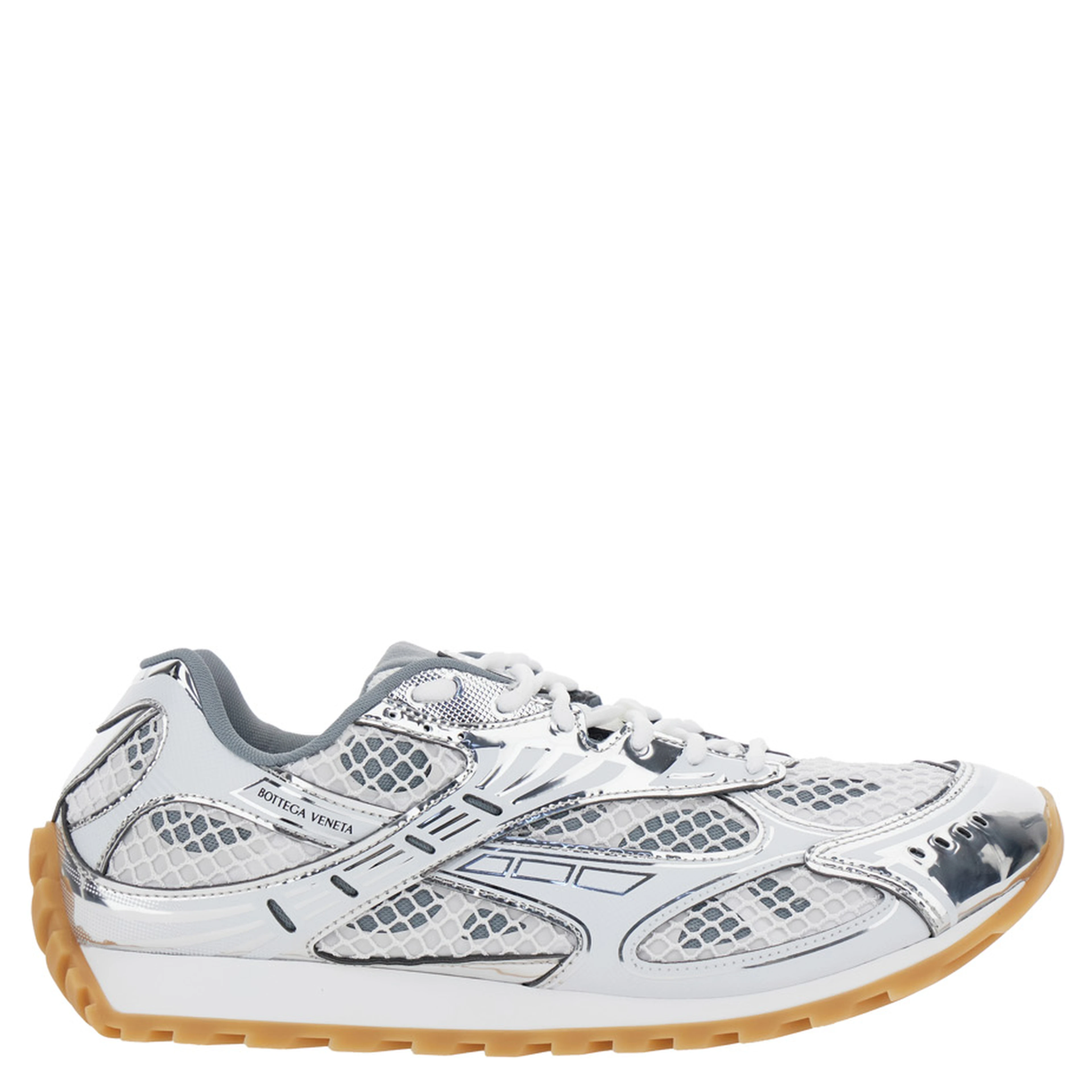 Orbit silver colored Sneaker with Logo Lettering Detail in Tech Fabric Men