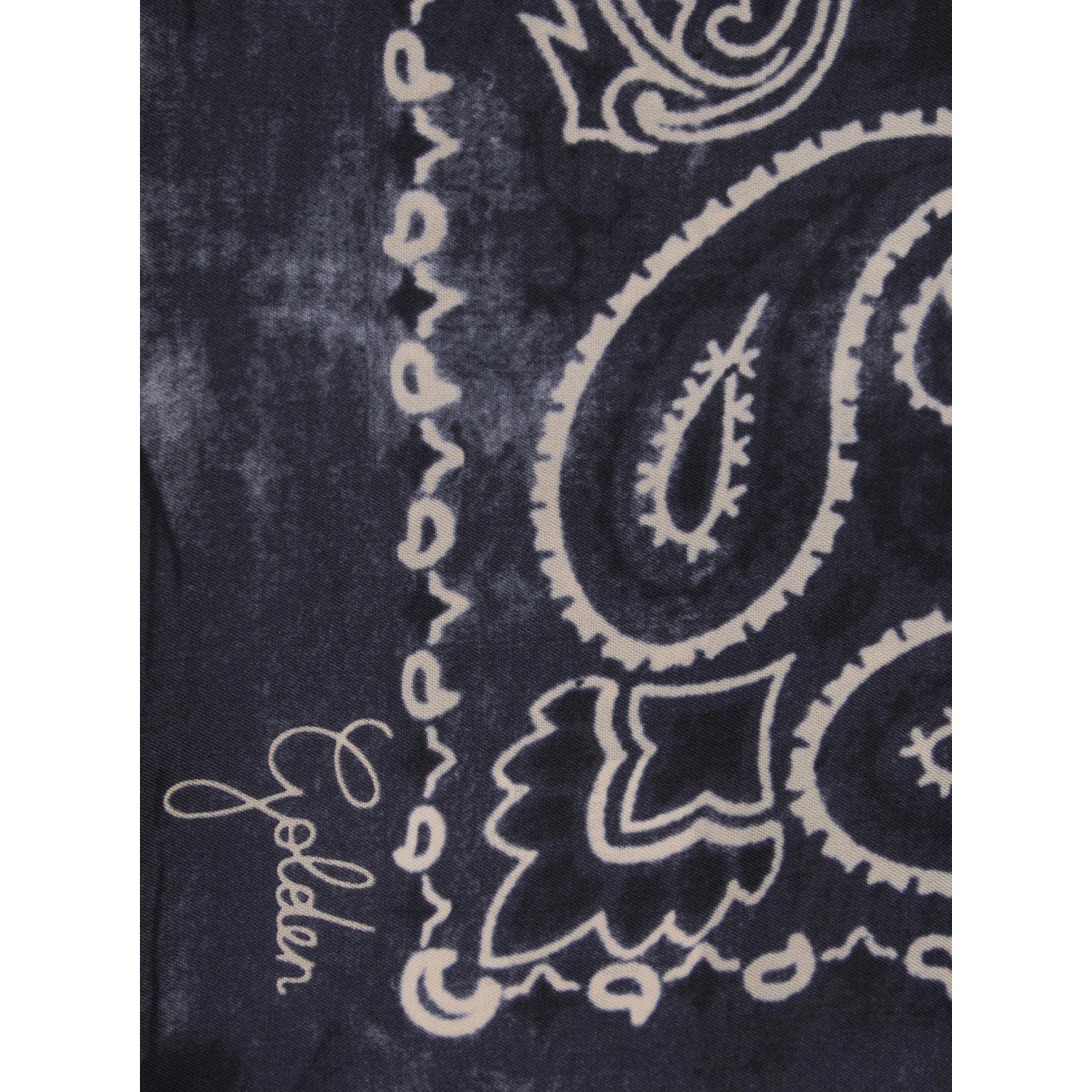 Gray silk all-over Paisley print scarf for women