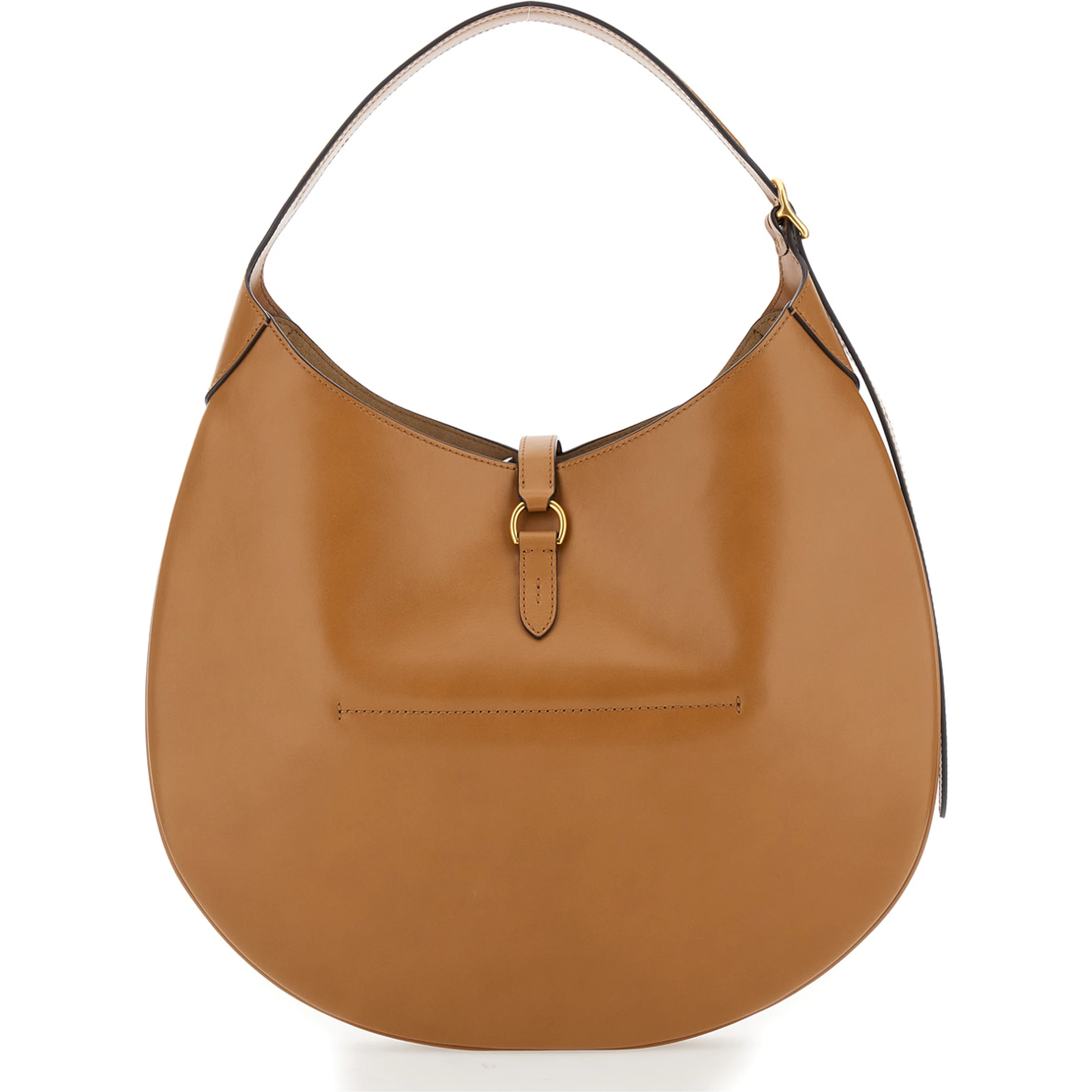 Brown Shoulder Bag with Logo Detail in Smooth Leather Woman