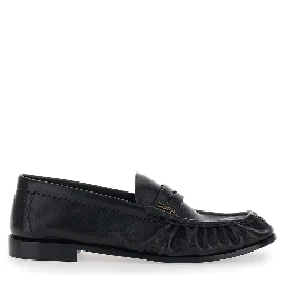 Loafers with Cassandre Detail in Black Leather for Men