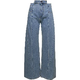 Asymmetric Five-Pocket Denim Jeans for Women