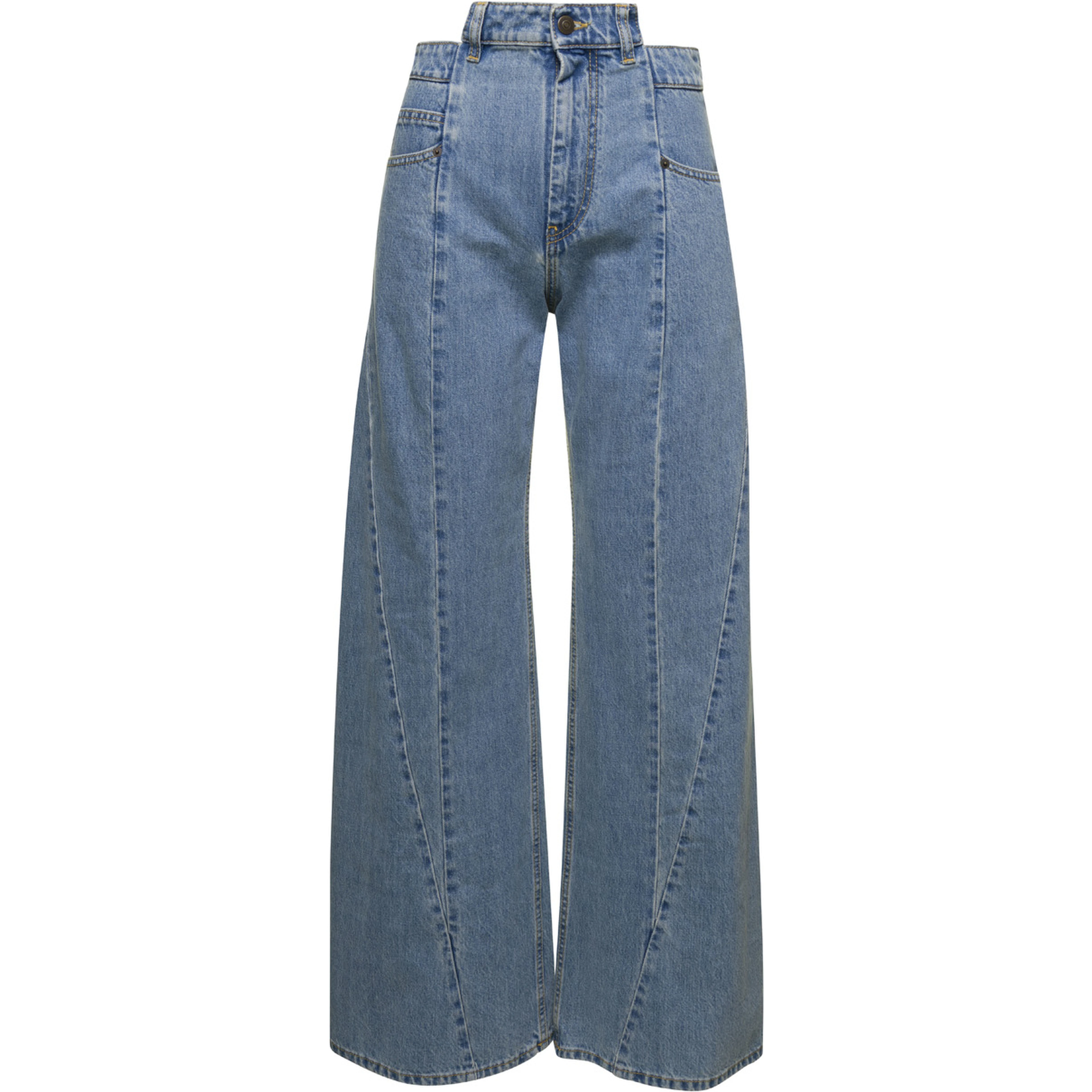 Asymmetric Five-Pocket Denim Jeans for Women