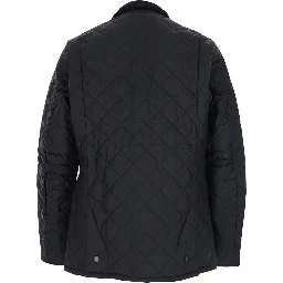 Jacket Heritage Liddesdale with Classic Ribbed Collar and Logo Lettering on the Front in Black Tech Fabric Men