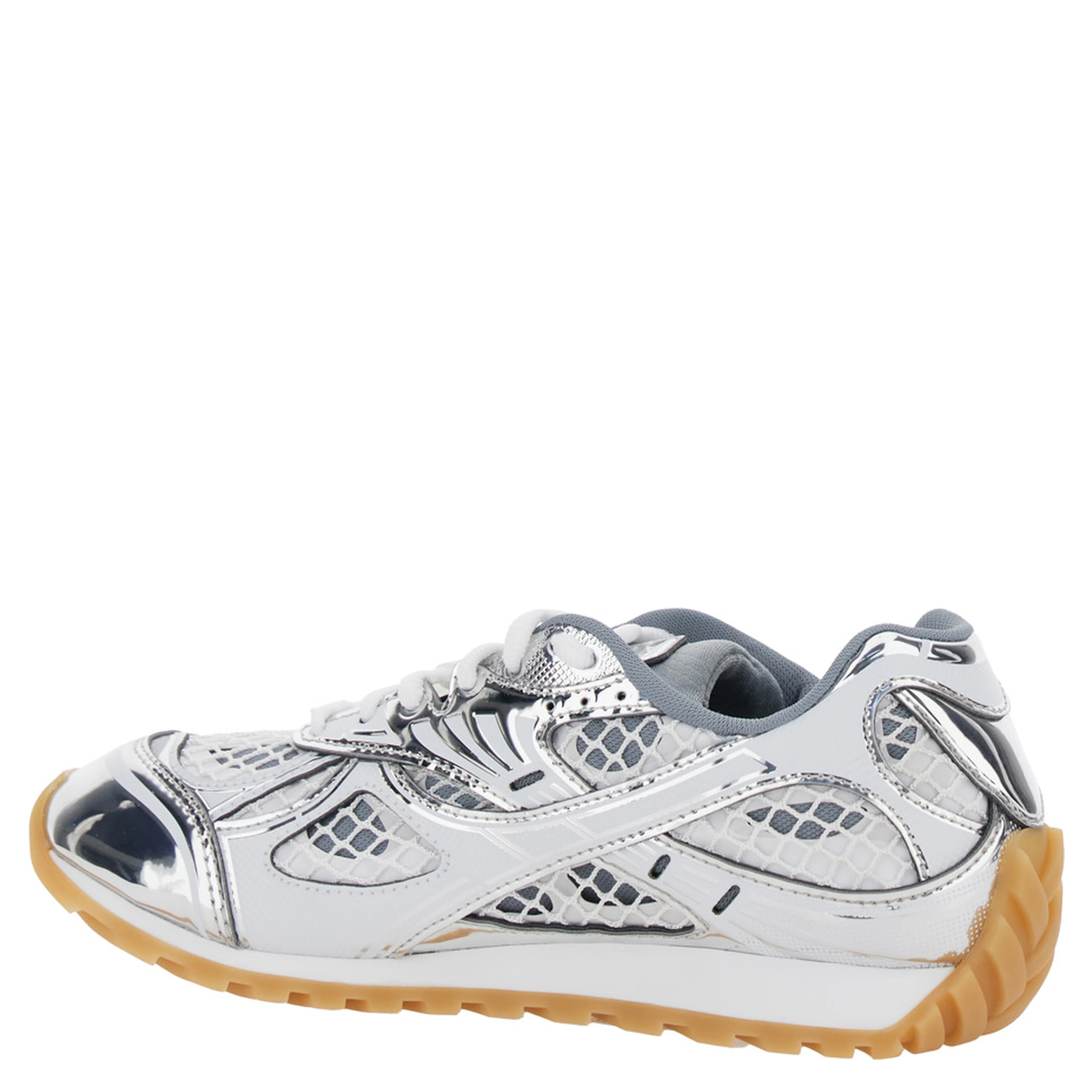 Orbit White Sneaker with Logo lettering Detail in Tech Fabric for women