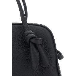 Le Petit Turismo Black Handbag with Adjustable and Removable Strap in Leather for Women
