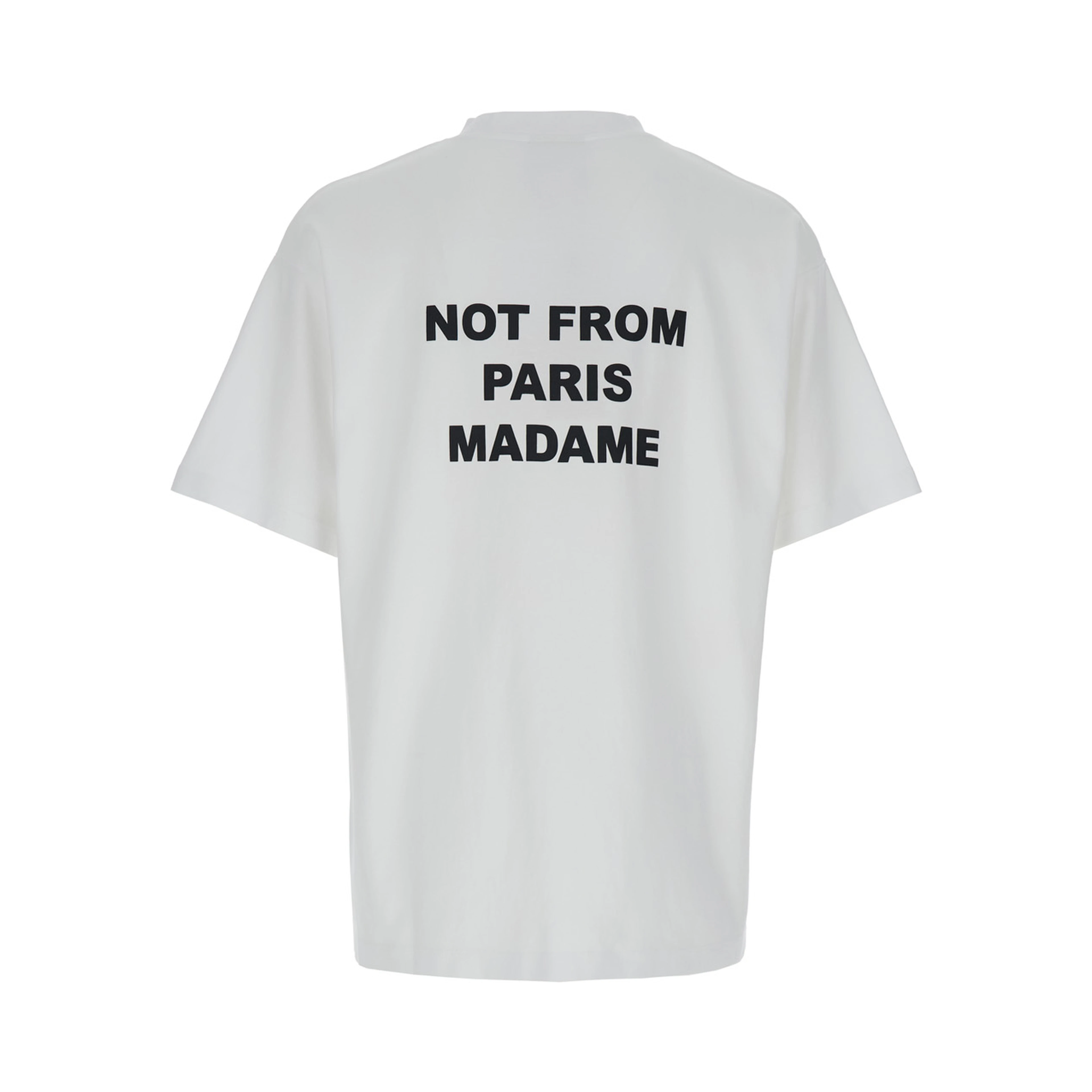 T-Shirt Le T-Shirt Slogan Crew Neck with Slogan Print on Front and Back in White Cotton for Men