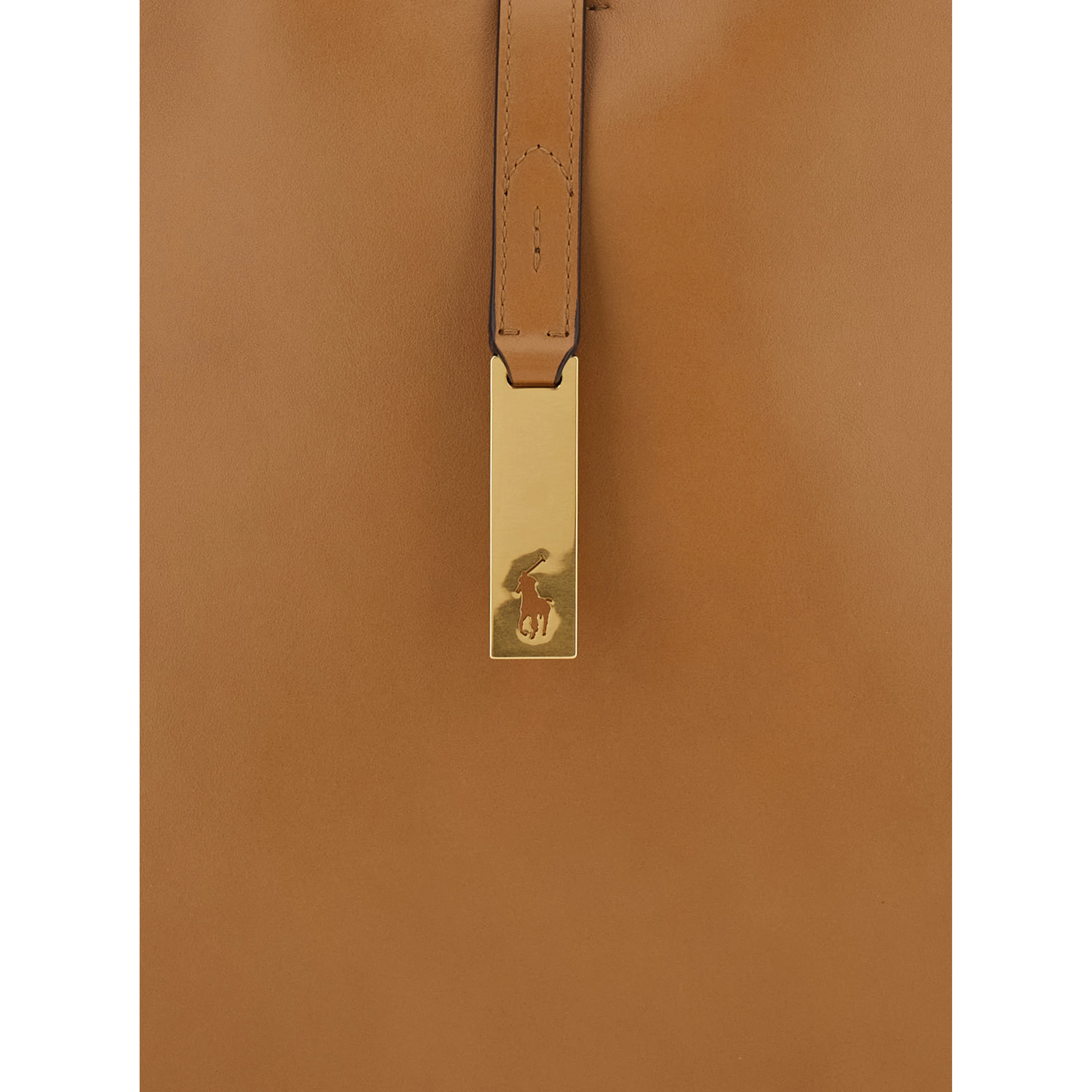 Brown Shoulder Bag with Logo Detail in Smooth Leather Woman