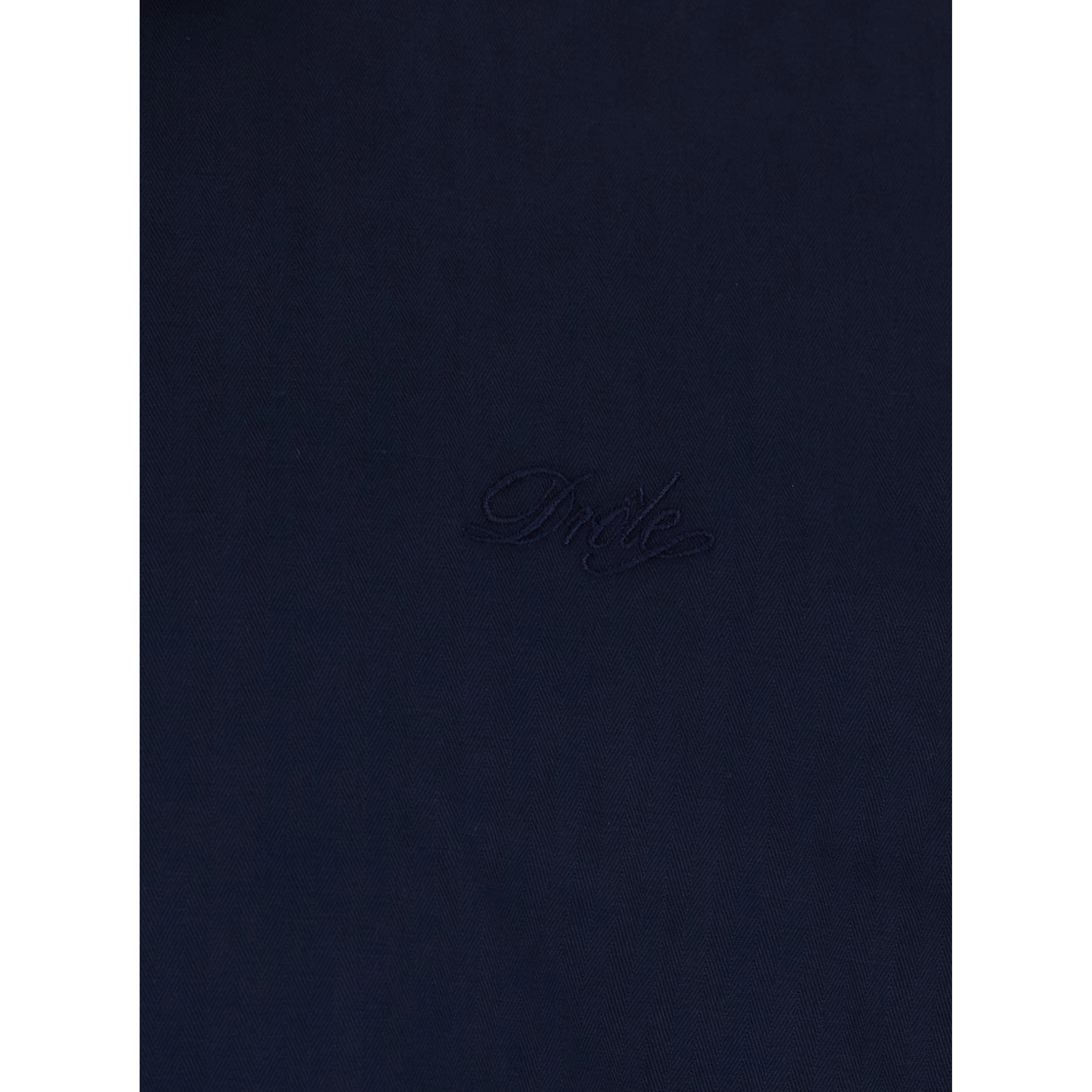 Jacket Le Blouson Drôle with Classic Ribbed Collar and Tone-on-Tone Logo Lettering Embroidery in Stretch Cotton Blue Men