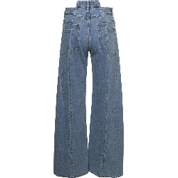 Asymmetric Five-Pocket Denim Jeans for Women