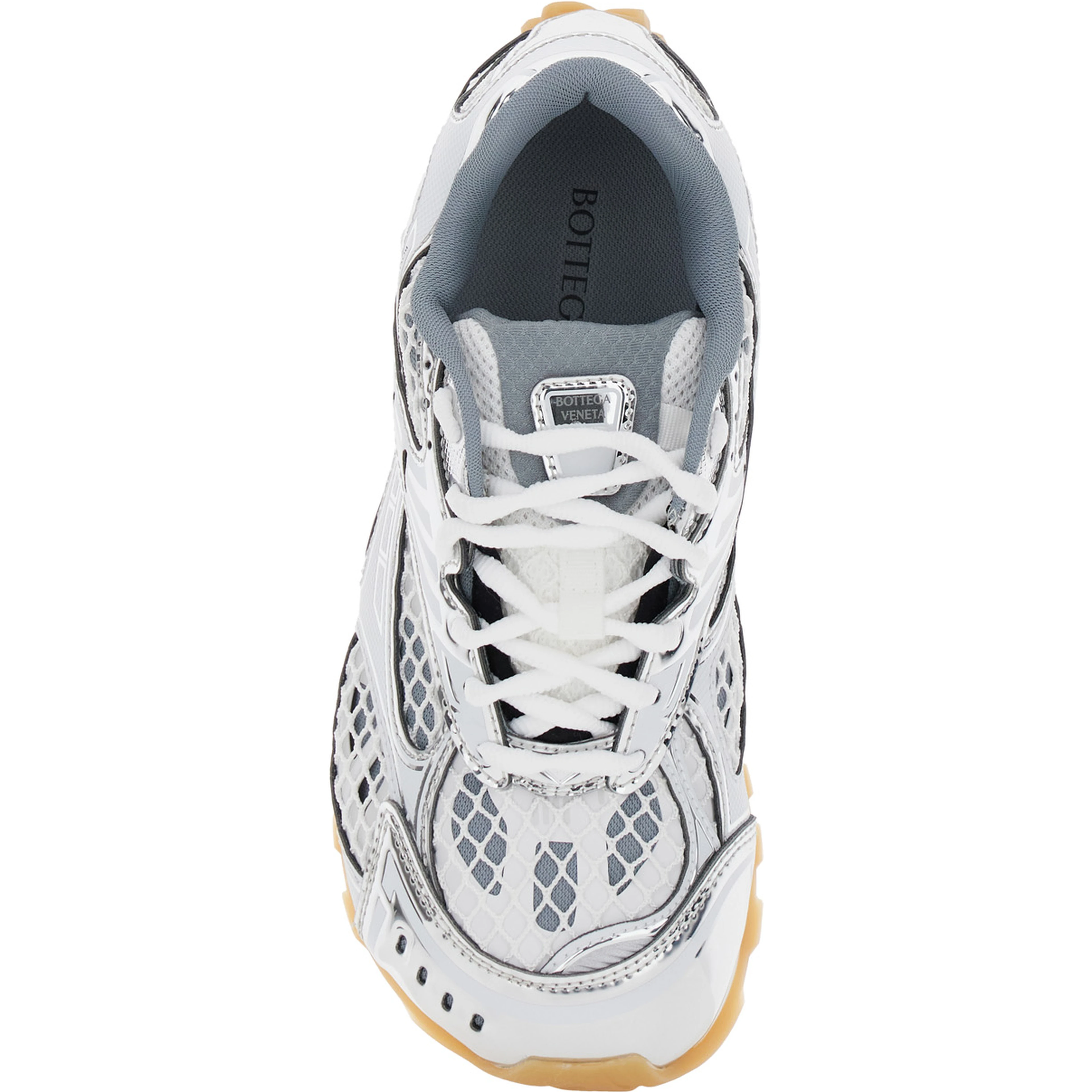 Orbit White Sneaker with Logo lettering Detail in Tech Fabric for women