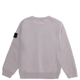 Pink Crewneck Sweatshirt with Logo Patch on the Sleeve in Cotton Boy