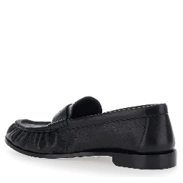 Loafers with Cassandre Detail in Black Leather for Men
