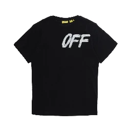 Black T-shirt with front and back logo in cotton for Boy