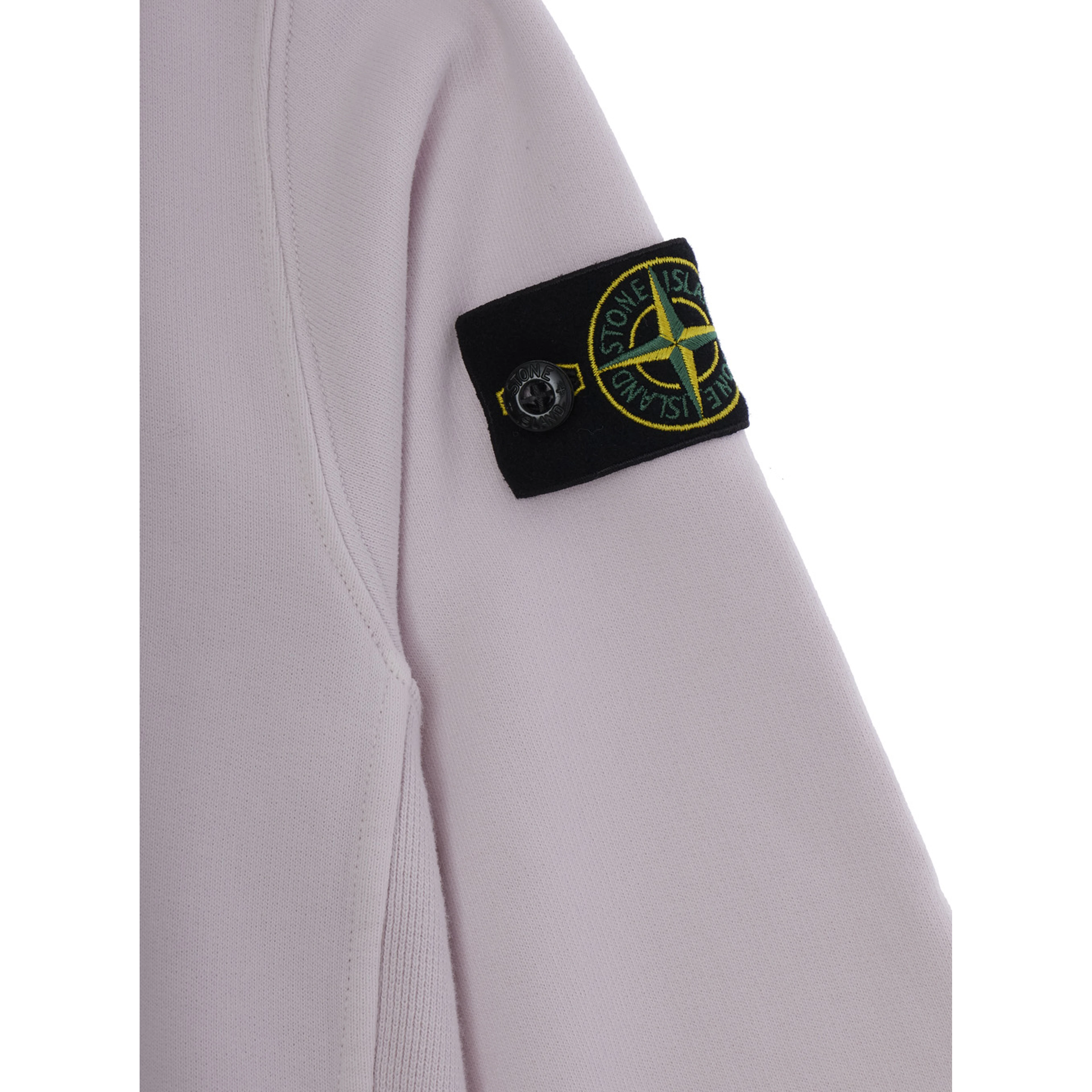 Pink Crewneck Sweatshirt with Logo Patch on the Sleeve in Cotton Boy