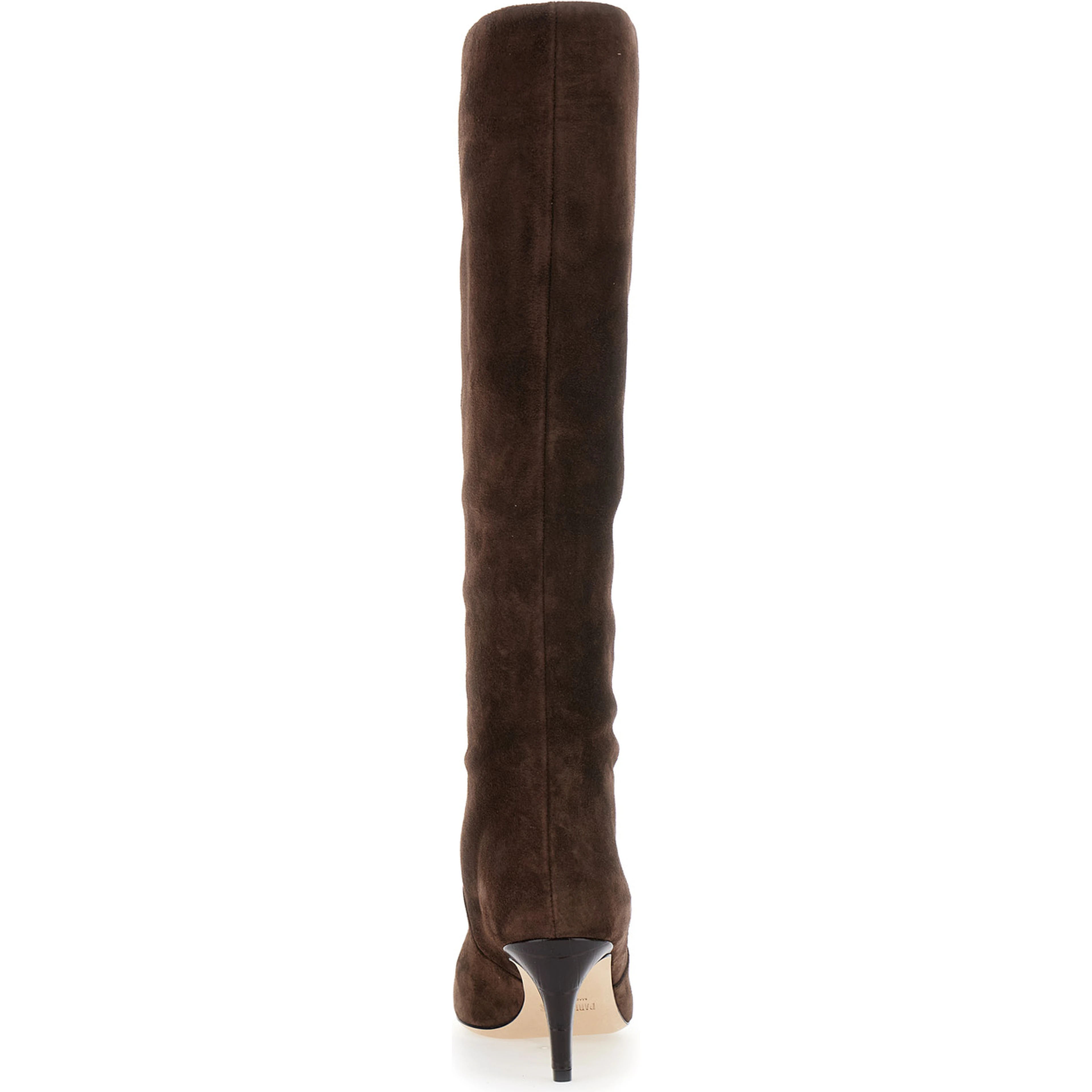 Brown Boots with Pointed Toe and Stiletto Heel in Suede Woman