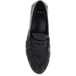 Loafers with Cassandre Detail in Black Leather for Men