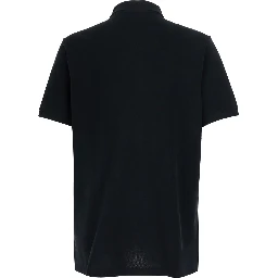 Black "Classic Fit" polo shirt with classic collar and Pony embroidery on the front in cotton for men