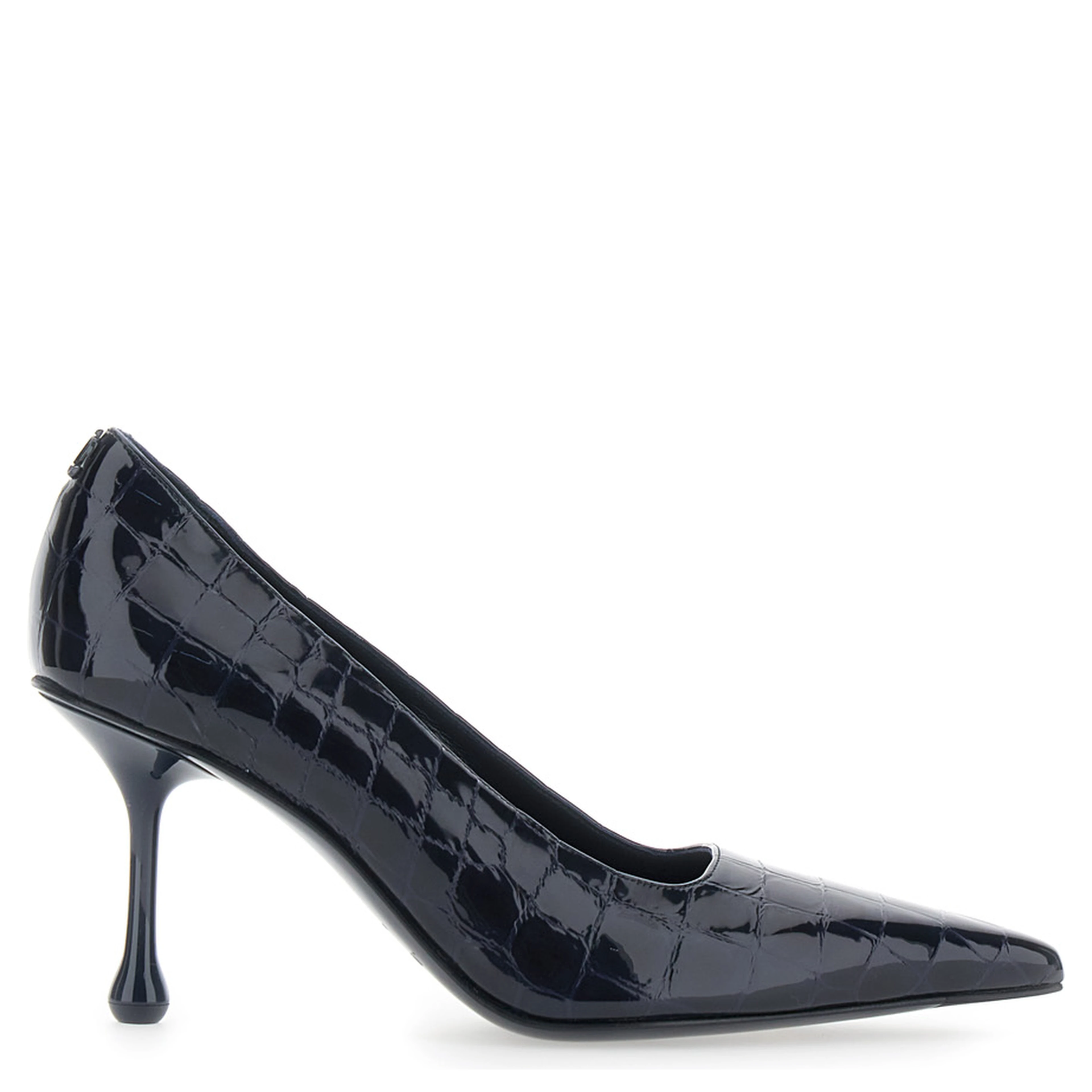 Ixia blue Pumps with pointed design in crocodile-effect leather for women