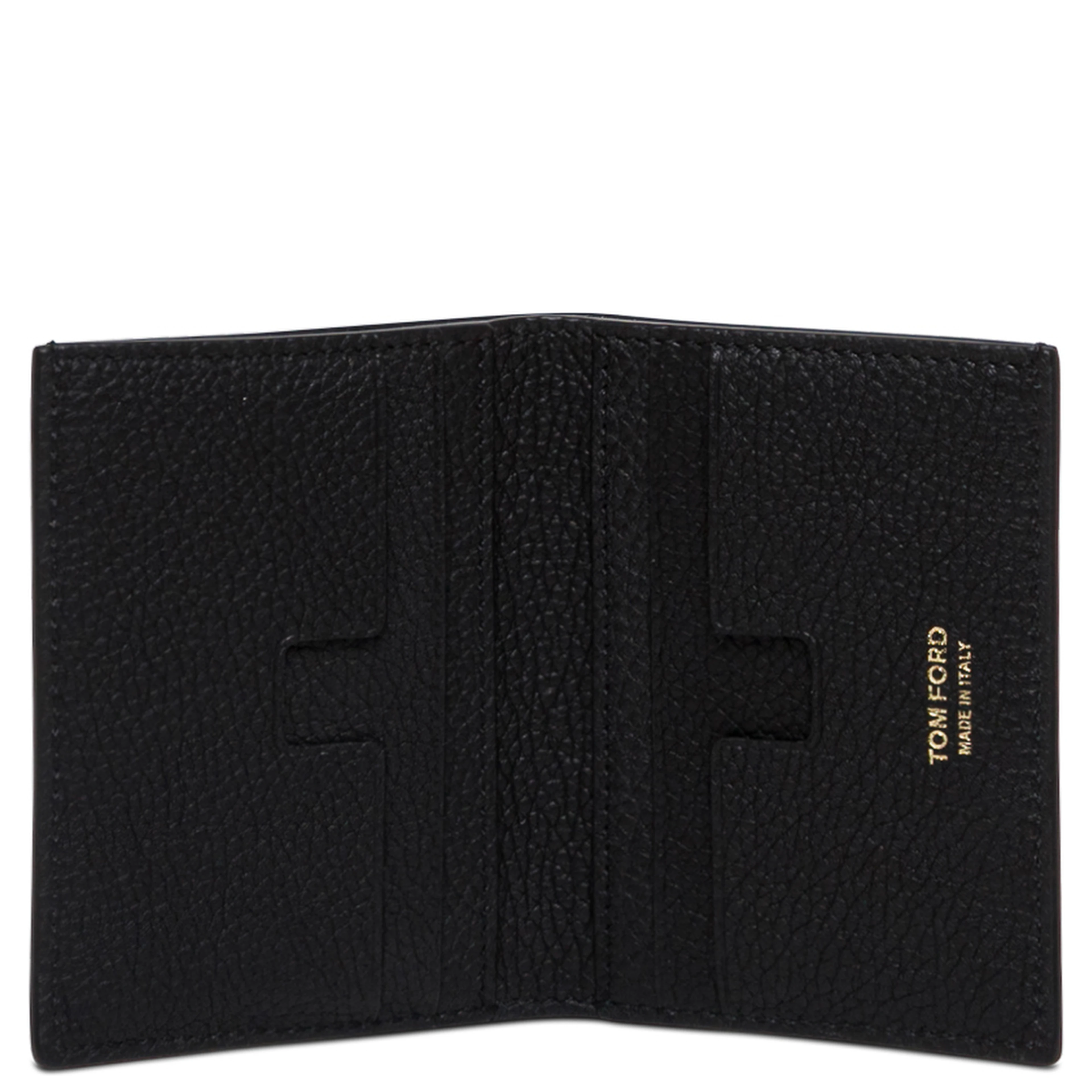 Card holder with logo lettering embossed on the front in grained black leather for men