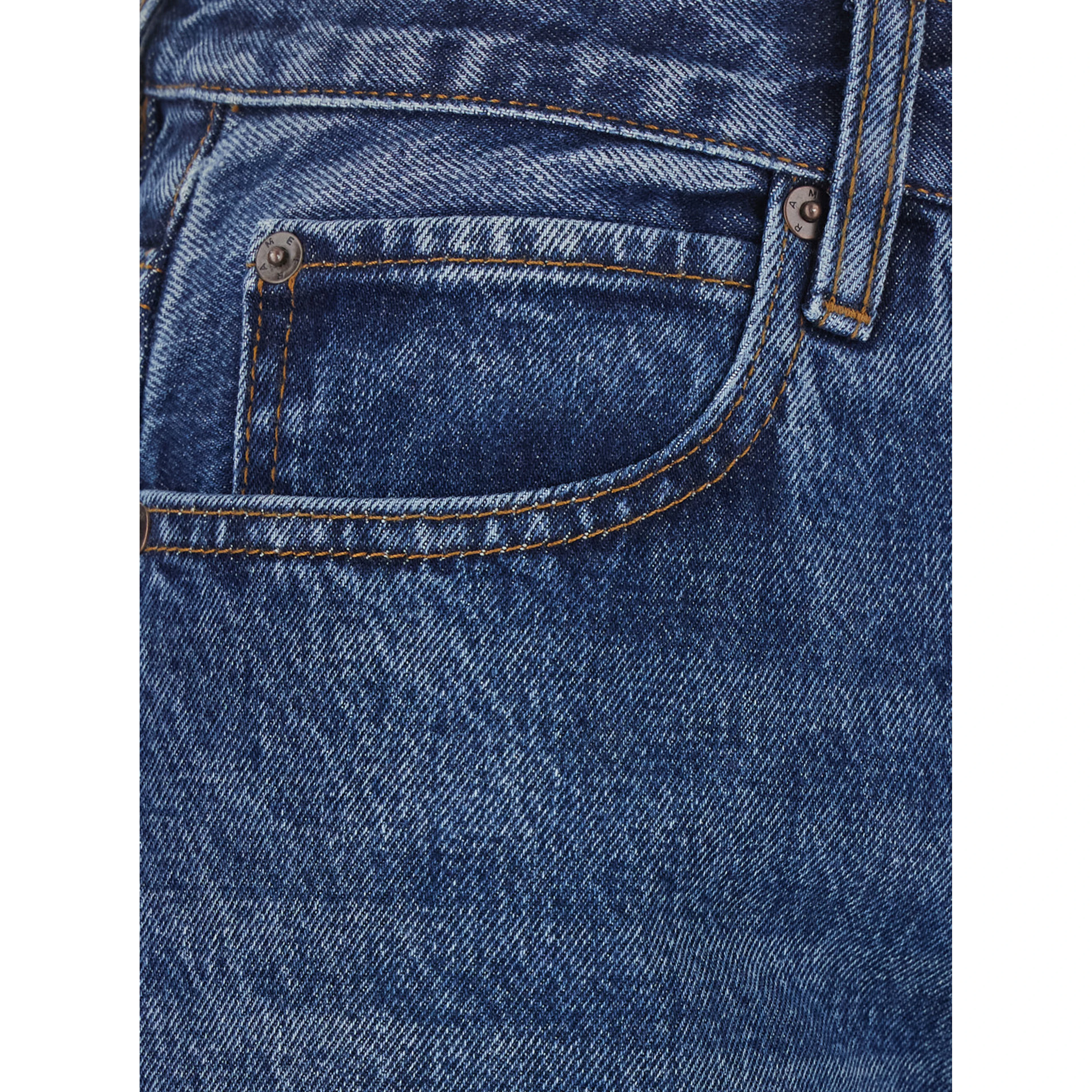 The Bow Blue Jeans with Wide Leg and Belt Loops in Denim for Women