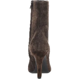 Jill Brown ankle Boots with Wide Heel with Cassandre and Square Toe in Suede for Women