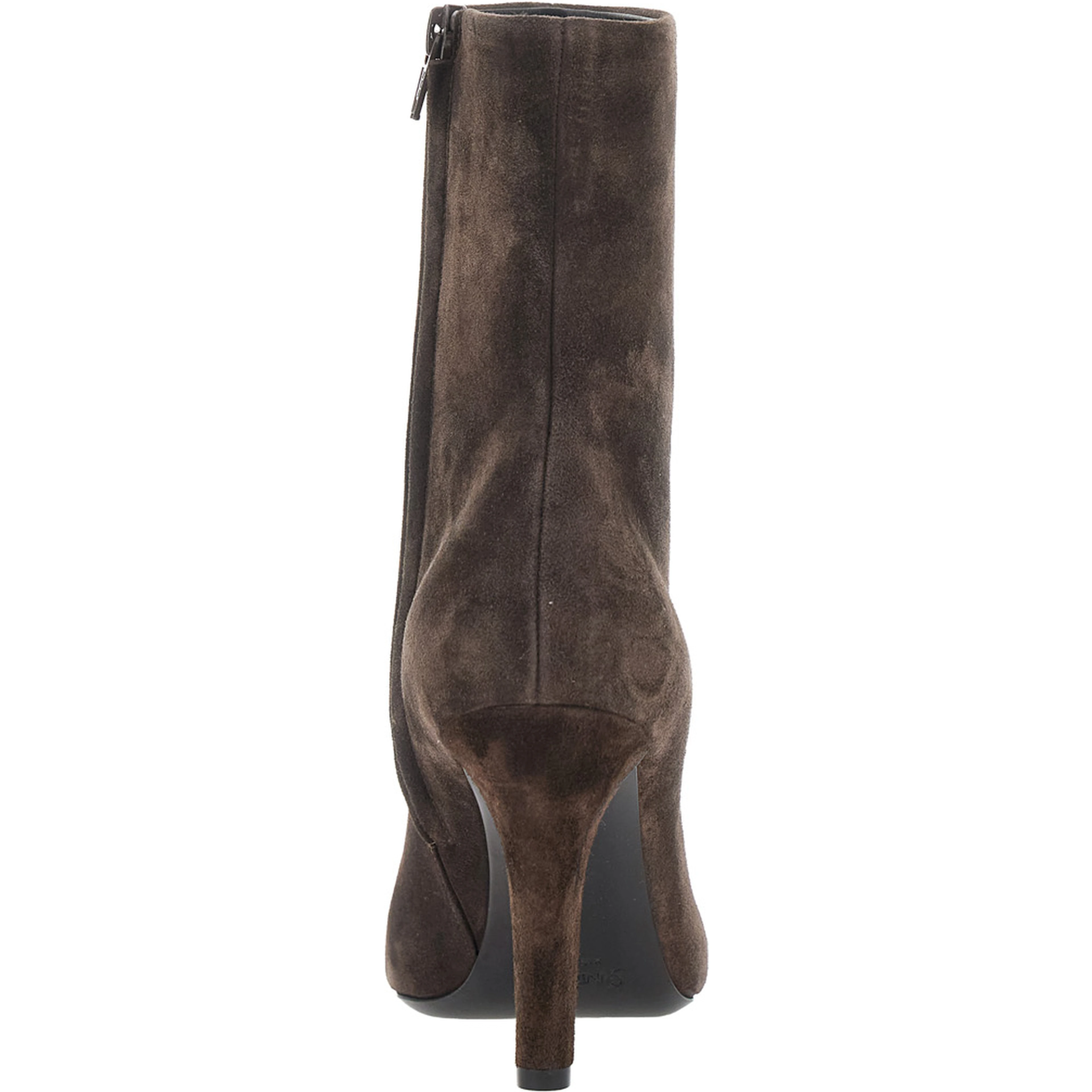 Jill Brown ankle Boots with Wide Heel with Cassandre and Square Toe in Suede for Women