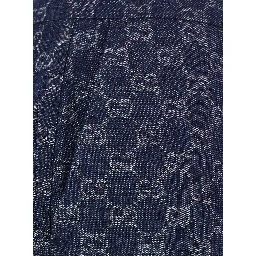 CHAMBRAY blue Pants with all-over GG print in denim for women