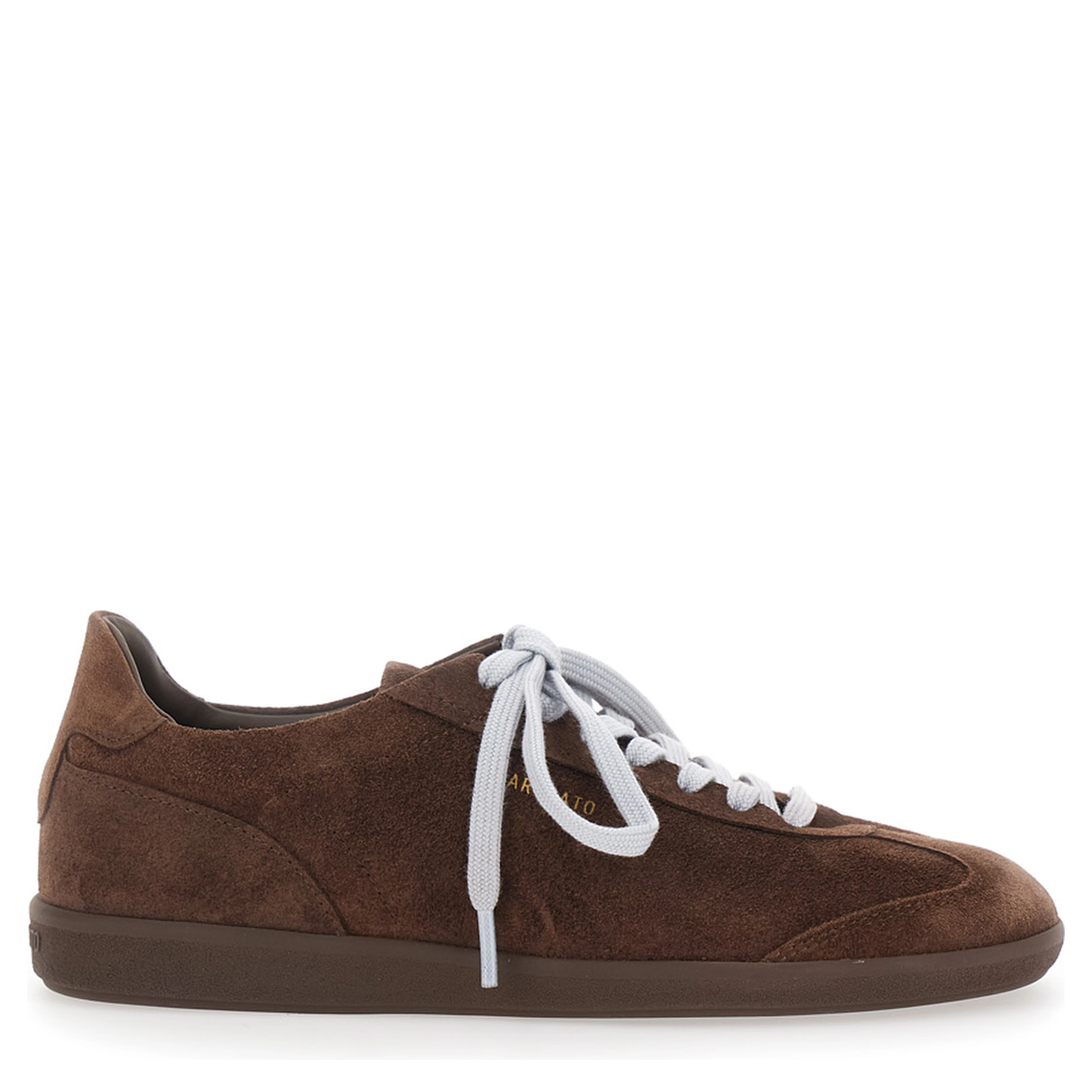 Zane Brown Low Top Sneakers with Logo Lettering on the Side in Leather and Tech Fabric for Men