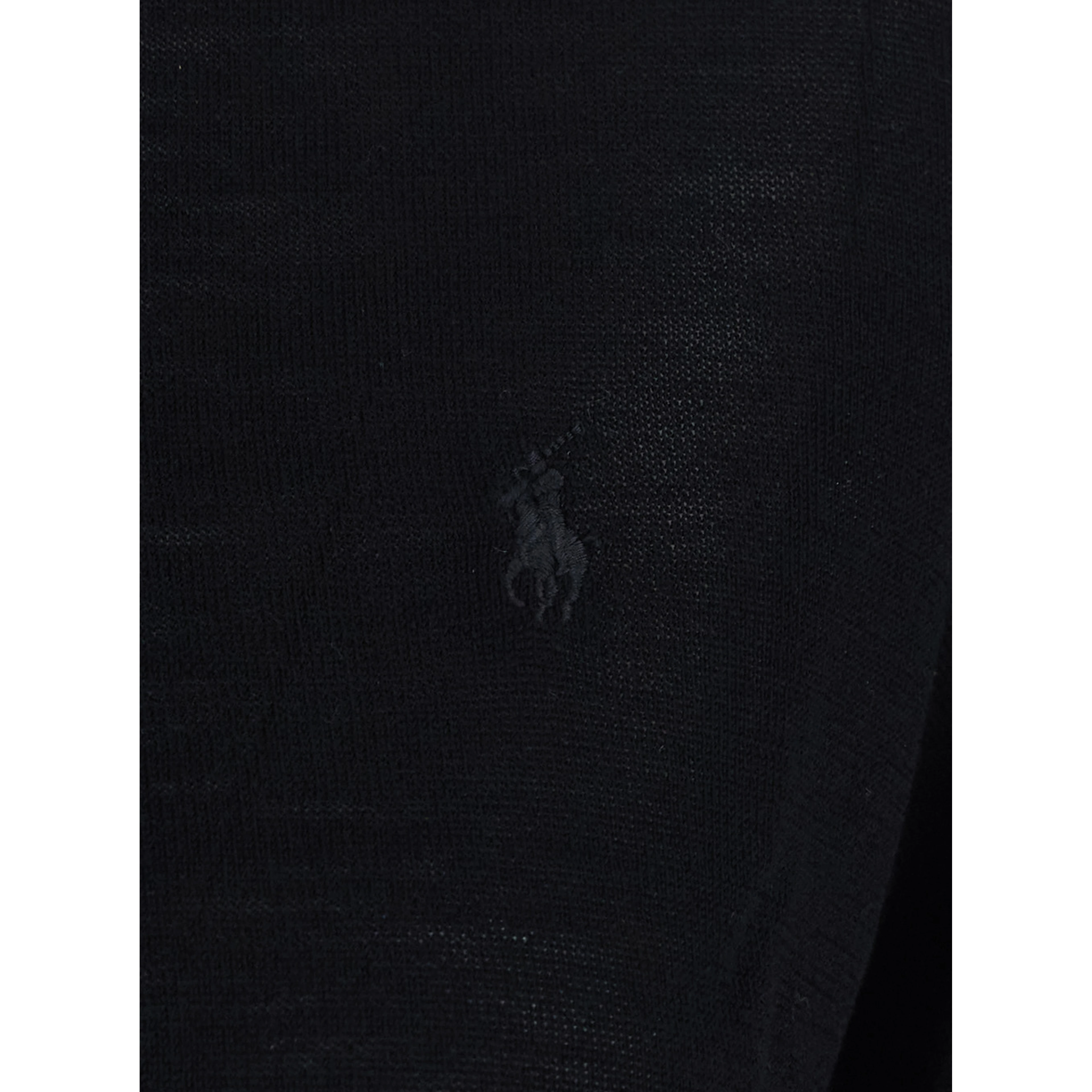black Sweater with high collar and tone-on-tone Pony logo in wool for women