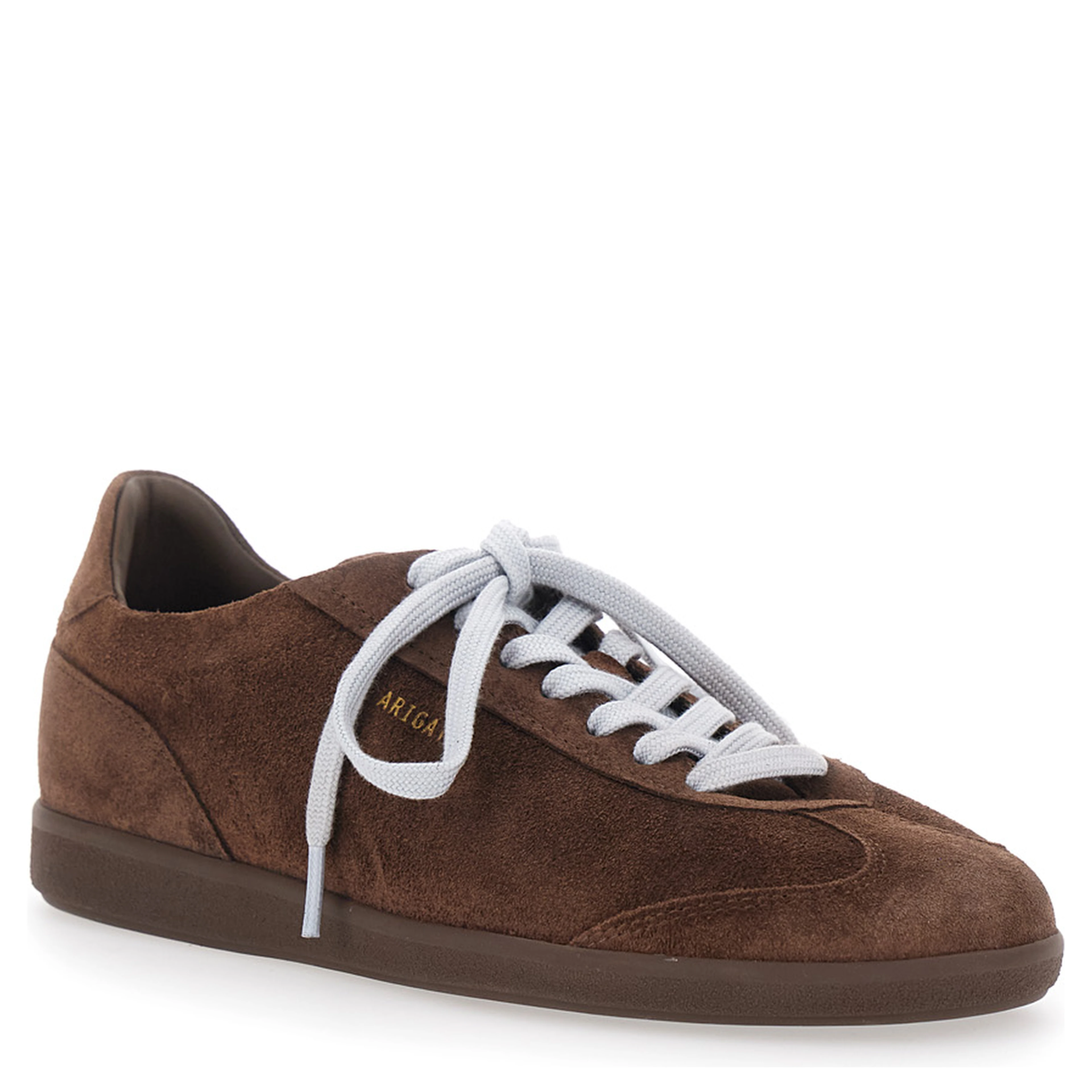 Zane Brown Low Top Sneakers with Logo Lettering on the Side in Leather and Tech Fabric for Men