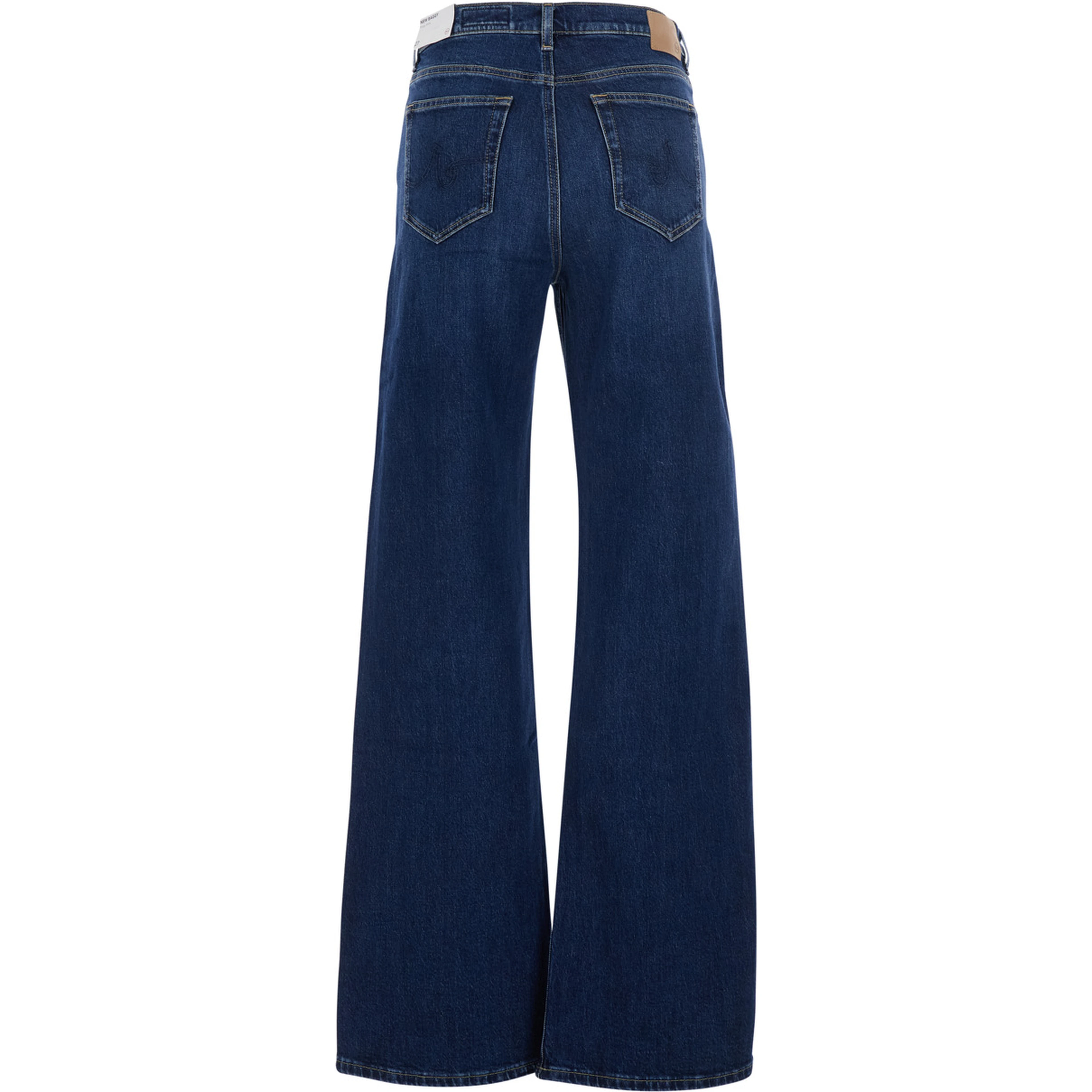 Blue Jeans with logo patch on the back and wide leg in denim women