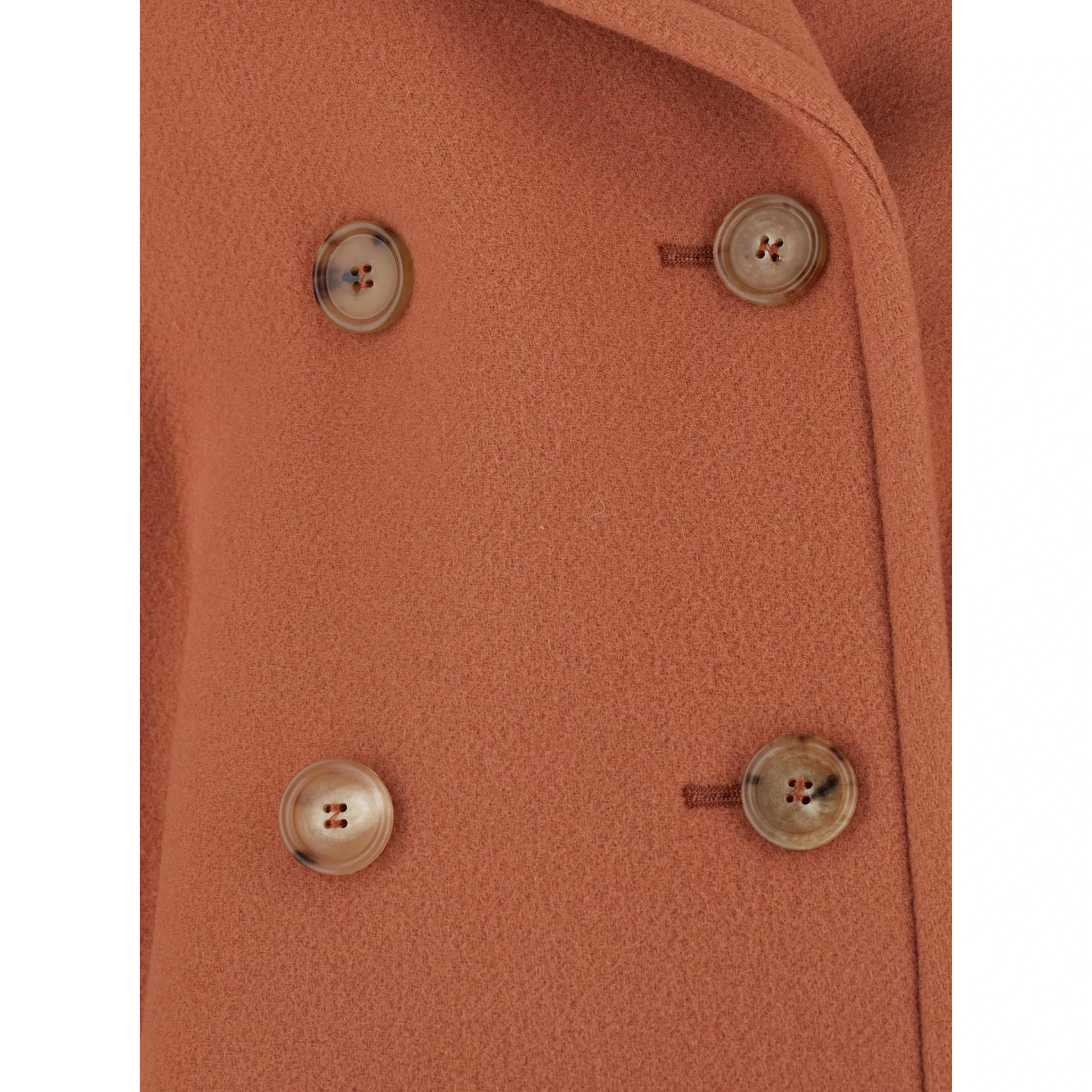 Pink Short Oversized Jacket with High Collar and Buttons in Blend Wool for Women