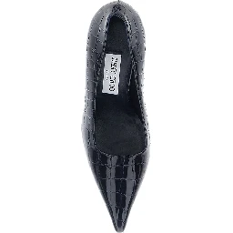Ixia blue Pumps with pointed design in crocodile-effect leather for women