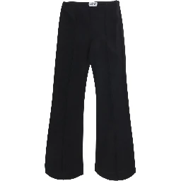 Black Wide-leg pants with logo lettering on the back in cotton blend Girl