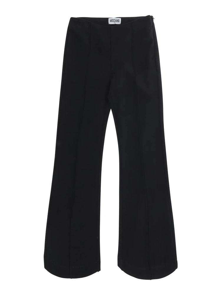 Black Wide-leg pants with logo lettering on the back in cotton blend Girl