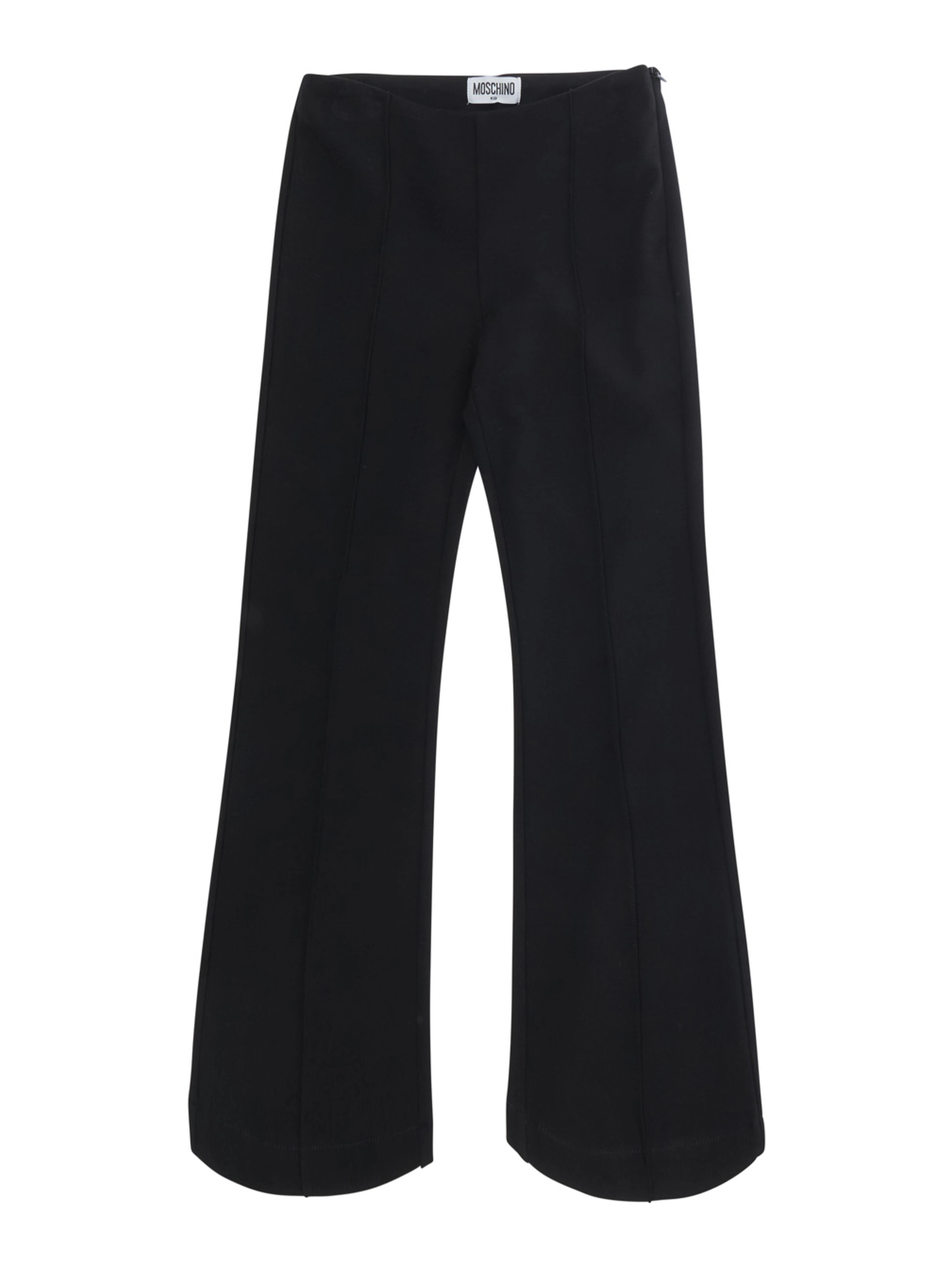 Black Wide-leg pants with logo lettering on the back in cotton blend Girl