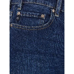 Blue Jeans with logo patch on the back and wide leg in denim women