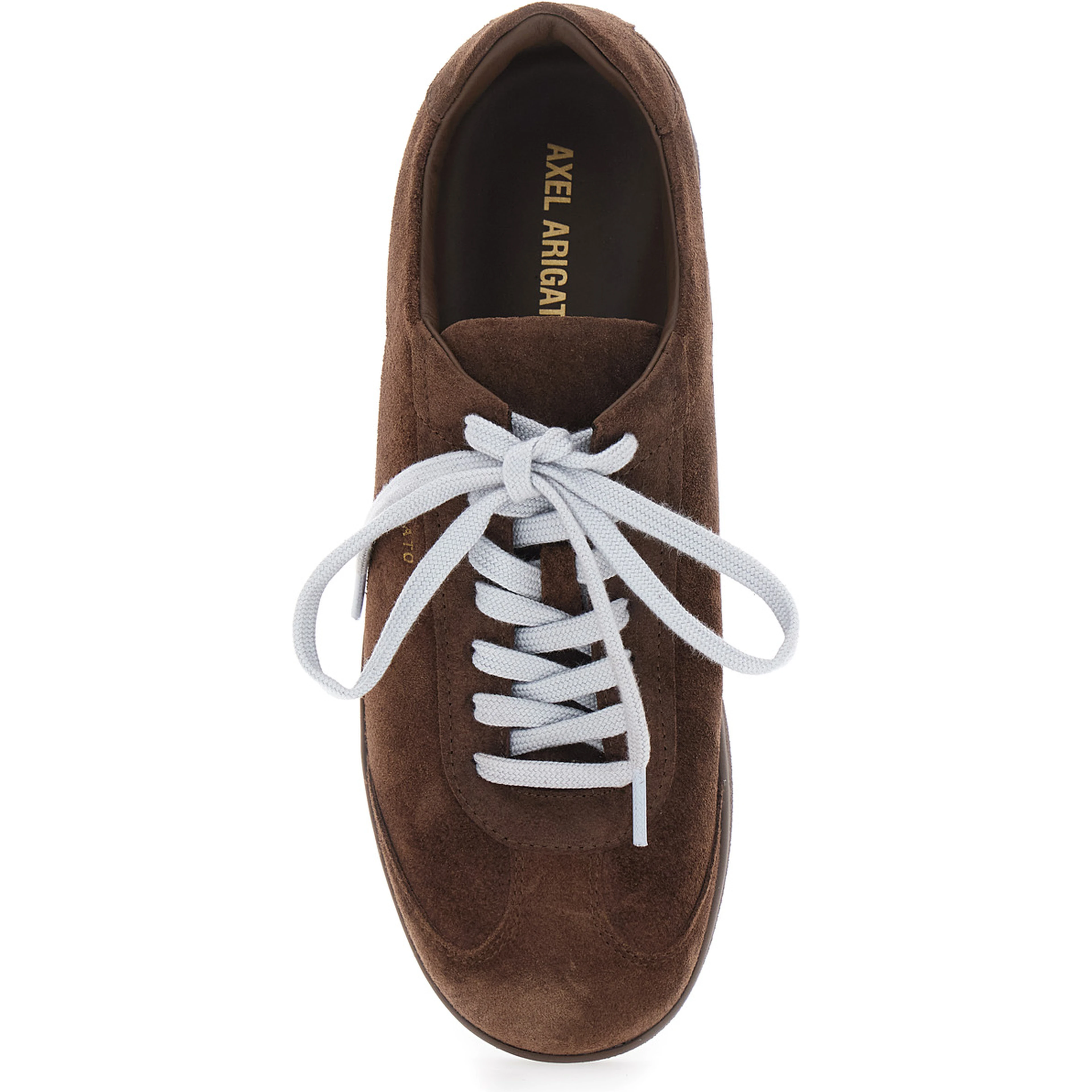 Zane Brown Low Top Sneakers with Logo Lettering on the Side in Leather and Tech Fabric for Men