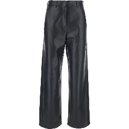 SOSPIRO Pants with pockets and visible hems in blue women