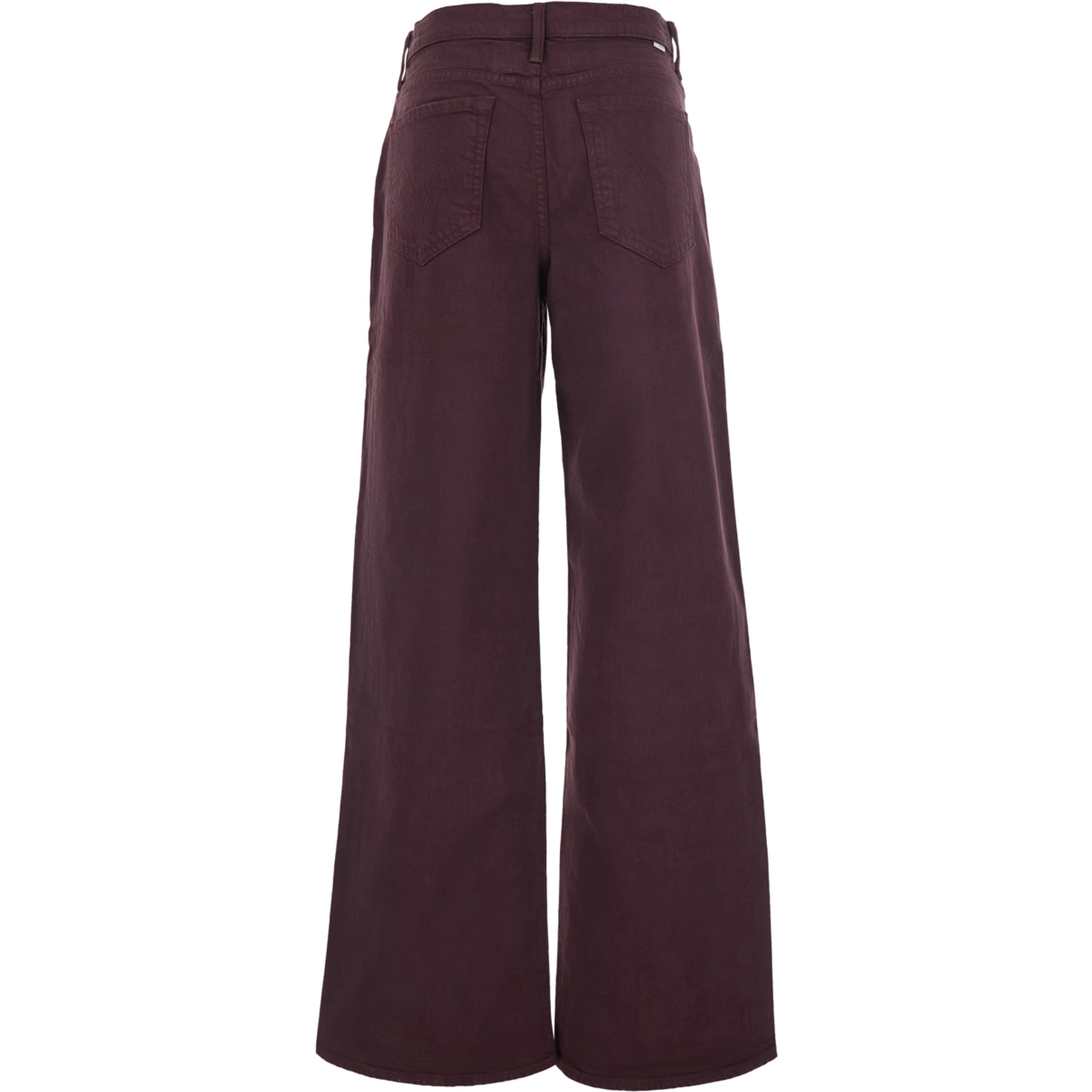 The Rerun Zip Sneak Burgundy Jeans with Belt Loops and Logo Embroidery on the Back in Denim for Women