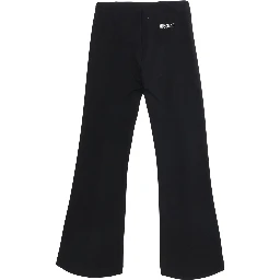 Black Wide-leg pants with logo lettering on the back in cotton blend Girl
