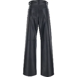 SOSPIRO Pants with pockets and visible hems in blue women