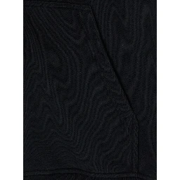 black Hooded sweatshirt with logo on the back in cotton for men