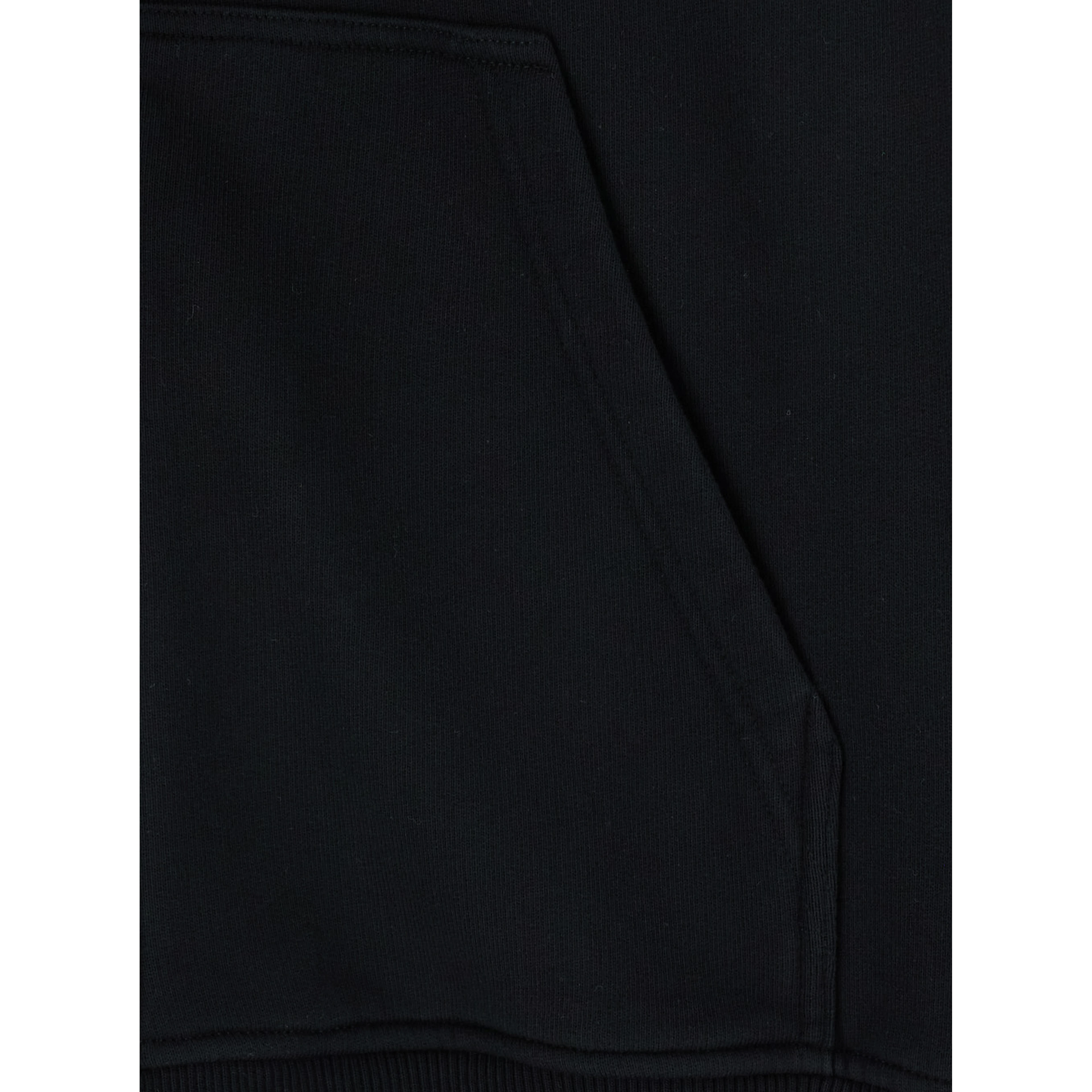black Hooded sweatshirt with logo on the back in cotton for men