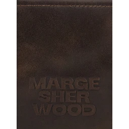 Soft Boston Ew Brown Shoulder bag with Two Top Handles and Logo lettering on the Front in Leather for Women